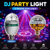 360° Rotating LED DJ Disco Ball Light – Color Changing Magic Party Bulb for Home, Birthday, Wedding, Festival, Stage, Club & Room Decoration