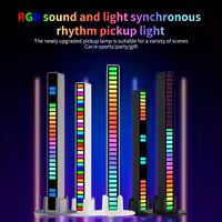 LED RGB USB pickup light bar sound control music rhythm strip lamp color ambient for car atmosphere computer gaming rechargeable