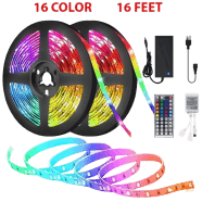 Premium Quality - 16 Color RGB 5050 LED Flexible Strip Light With Remote Control - 14 to 16 Feet Light