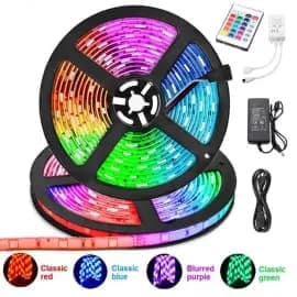 Smd 2835 Dc 12V Led Strip Light With Remote- 5 Meter Rgb Colour Fairy Lights For Ceiling Decoration - Rgb Light - Rgb Led Strip Light - Rgb Light