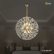 Qulik Modern Crystal Chandelier Crystal Hanging LED Ceiling Light - QL-5527-600