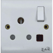 ZAK 3 Pin Round Socket With Switch (Business Series)