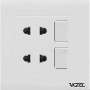 Vgtec Double 2 pin socket with switch (Cute series)