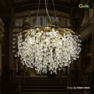 Qulik Dewdrop Elegance Luxury Decorative Chandelier Electroplated Ceiling Lights - QL-P6067-D600